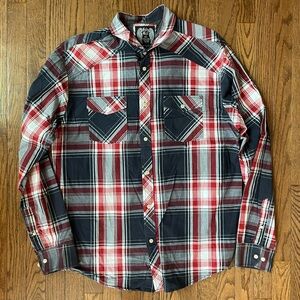 Red White Blue long Sleeve button down